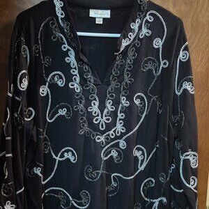 2X Black Dress Barn Blouse